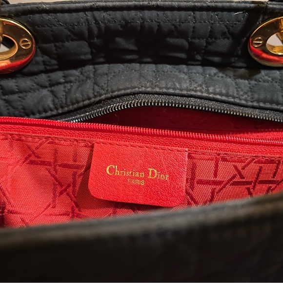 Authentic Lady Dior Black Cannage fabric bag with Gold Hardware - Picture 7 of 10